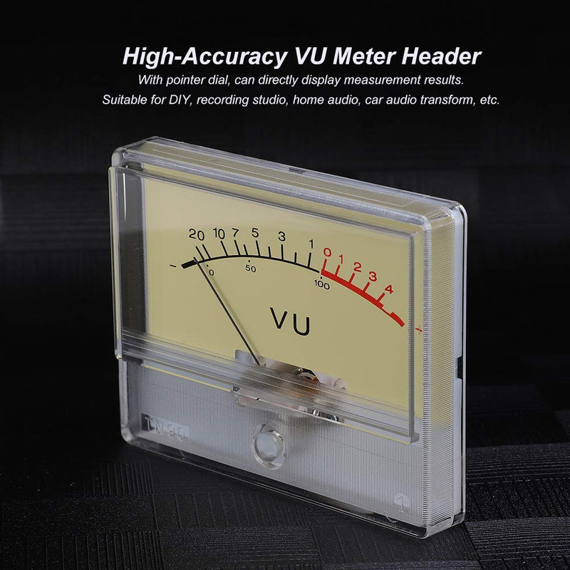 [Australia - AusPower] - T‑90 VU Meter Header DB Test Meter Amplifier Level Meter With White Light Bulb Audio ABS Material for Recording Studio Car Audio Transform 