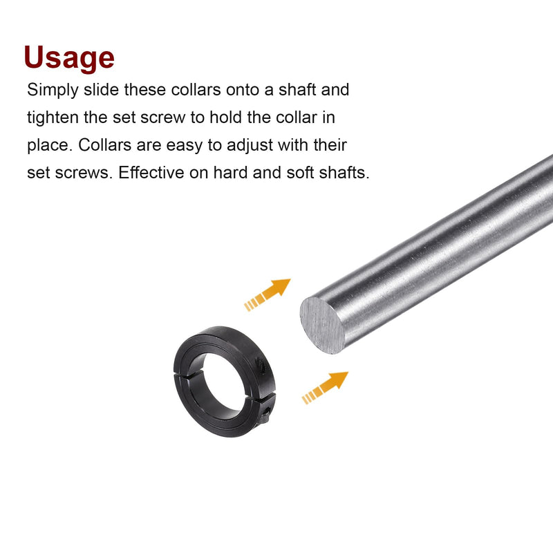 [Australia - AusPower] - 2pcs Shaft Collars for 1-1/2" ROD, 2-3/8" OD, 9/16" Width, Black Oxide Plating, Double Split Axle Clamp-On Collar Clamping Collar with Set Screw 1-1/2" Bore 