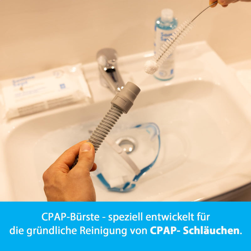 CPAP Cleaning Kit (SomnoSept 400 ml, SomnoSept Cleaning Cloths 72 Pieces, Oxyhero Brush 19 mm) - High Quality All-Round Carefree Cleaning Package Mit 19 mm Bürste