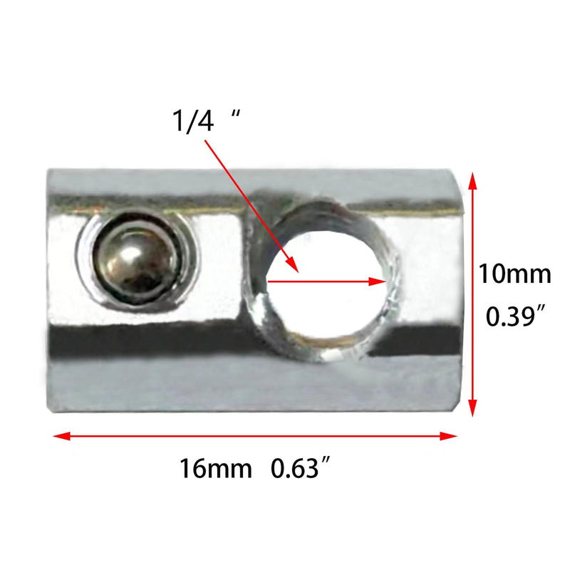 [Australia - AusPower] - 20 Packs 1/4-20 Threaded Steel Roll in T-Nut with Ball Spring, T Slot Accessories for Aluminum Extrusion Profile Rail 1/4"-20 