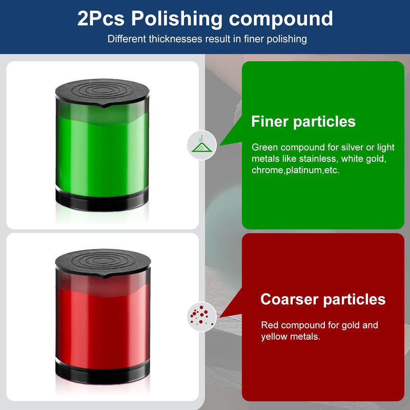 [Australia - AusPower] - 117PCS Dremel Polishing Kit, Polishing Wheel with 2 Polishing Compound，Dremel Polishing Bits for Resin,Jewelry,Metal,Watch 