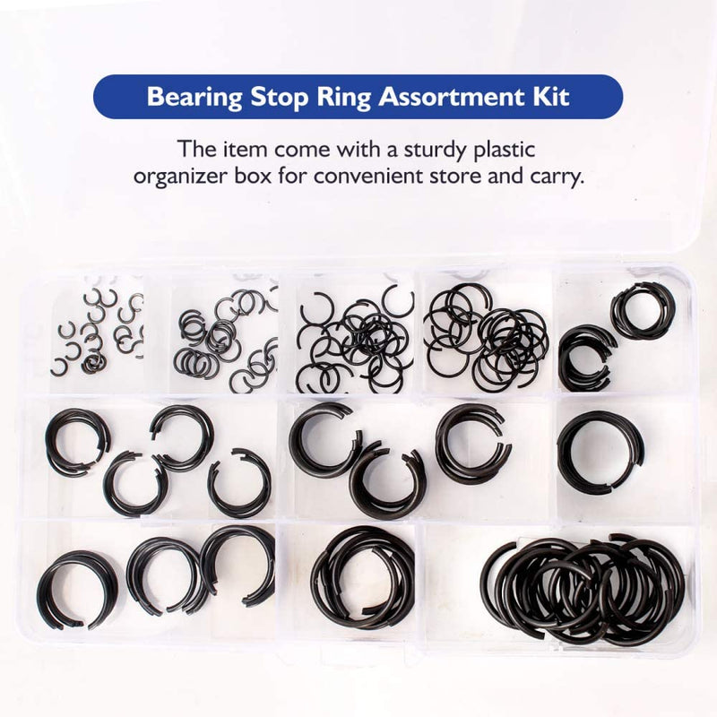 [Australia - AusPower] - GB895.1 65Mn ?4-?20 Hole Steel Wire Ring Snap Ring Set,Bearing Stop Ring Assortment Kit,Mix Round Wire Snap Rings for Holes,180Pcs 