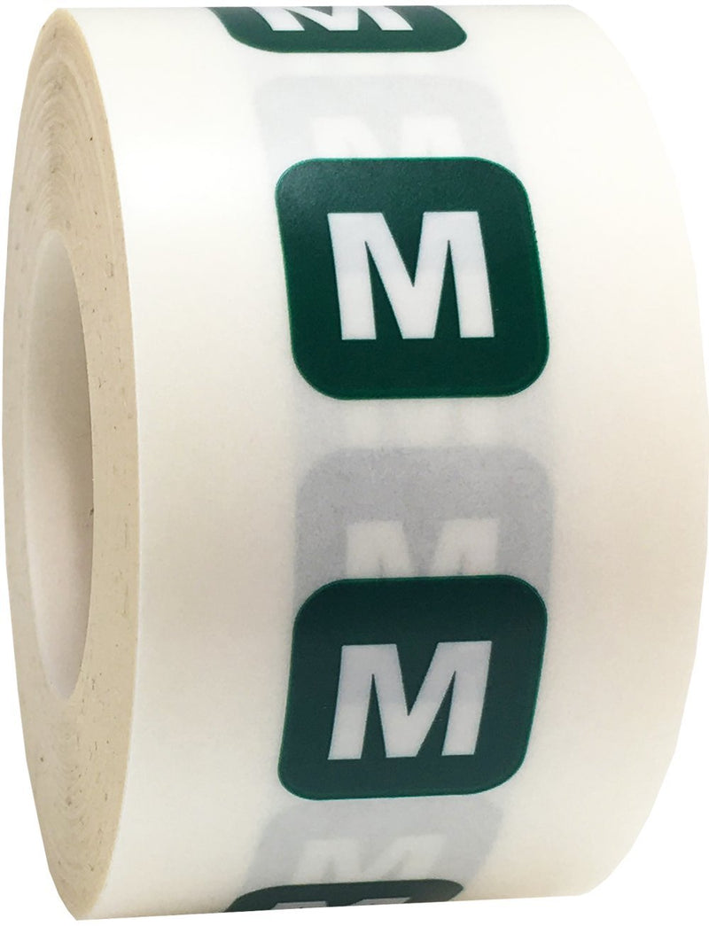 XS-XXL Clothing Size Strip Labels for Retail Apparel 1.25 x 5 Inch 1 Roll Per Size 125 Adhesive Stickers Per Roll 750 Adhesive Stickers Bulk Pack