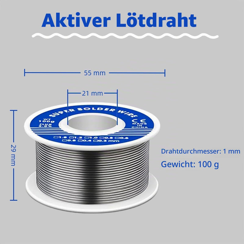 Solder with Flux, Professional Solder Wire, Solder Wire with Rosin Core, Low Temperature Solder Wire for Electronics Repairs, DIY Work and Model Making, 1mm, 100g