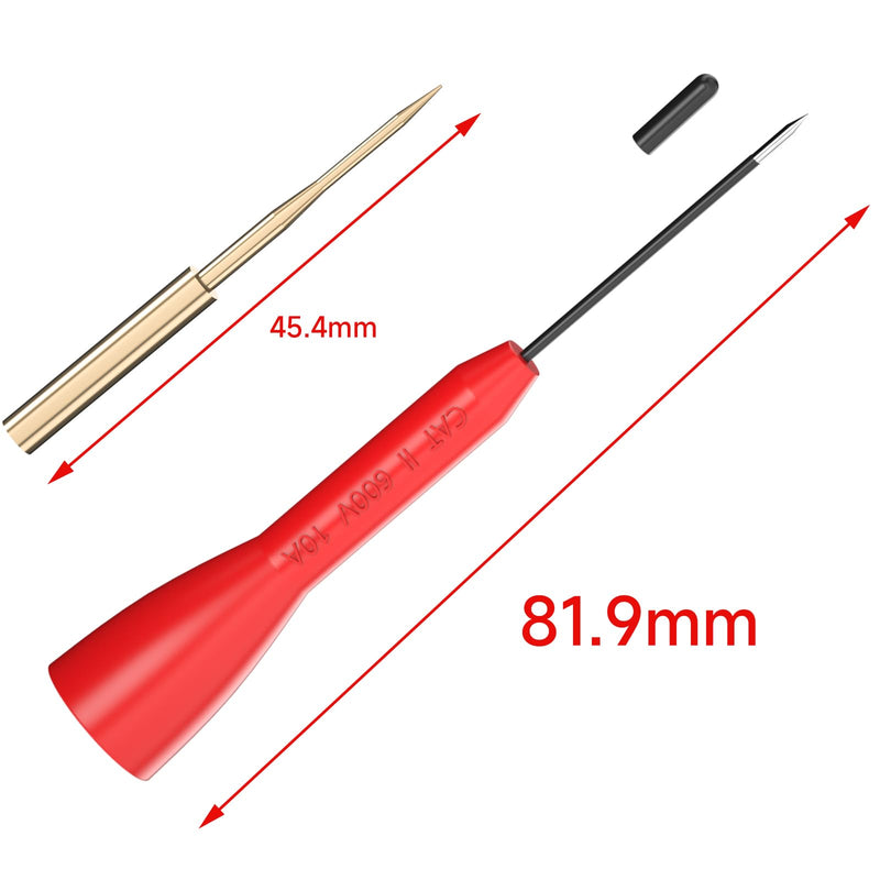 [Australia - AusPower] - Goupchn Test Probe Set 4PCS 600V/10A Non-Destructive Back Pins and 4PCS Gold-Plated Precision Sharp Probes for 2mm Multimeter Leads Electrical Testing 8PCS Set 