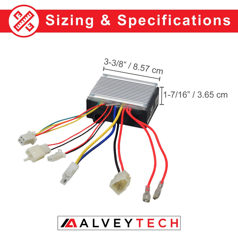 AlveyTech ZK2430-D-FS 4-Wire Controller for The Razor E300/E325 (Ver 20+) - Versions 20+ Only, Replacement Control Module for Electric Scooter/Bike, Motor Speed Control with 4-Wire Throttle Connector