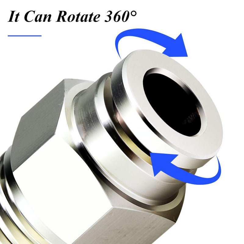 [Australia - AusPower] - TAILONZ PNEUMATIC 304 Stainless Steel Male Straight 1/4 Inch Tube OD x 1/4 Inch NPT Thread Push to Connect Fittings PC-1/4-N2 (Pack of 5) 1/4''OD 1/4''NPT 