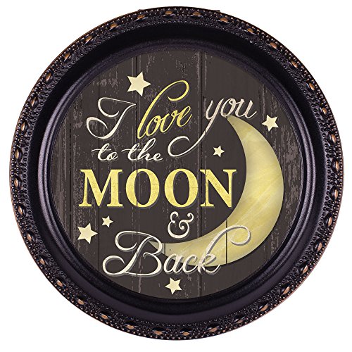 Cottage Garden Love You to the Moon and Back Black Rope Trim Petite Round Jewelry and Keepsake Box