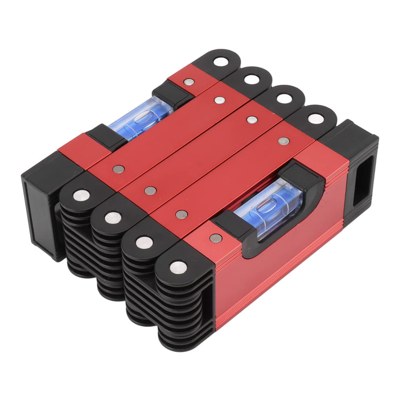 [Australia - AusPower] - Foldable Level Measuring Tool, Aluminum Alloy Leveler Tool, 28in Multifunction Multi Angle Woodworking Accurate Magnetic 4 Level Bubbles 