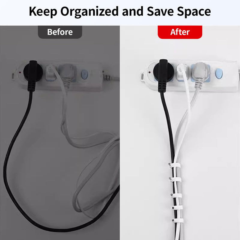 [Australia - AusPower] - LeMotech Cable Clips, 100pcs 8mm Wire Wall Clips with Steel Nails, Coaxial Nail Clamps for Cable Cord Management RG6 RG59 CAT5e CAT6 RJ45 Ethernet Cable Clamps, White Round (8mm) 100 