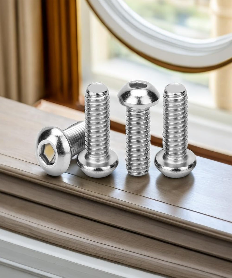 [Australia - AusPower] - Metuja M6-1.0x20mm 30Pcs, Button Head Socket Cap Bolts Screws, Stainless Steel, Professional Set Screw, Clear and Complete Full Thread, Silver Bright Finish Furniture Bolt, Allen Hex Drive m6-1.0 x 20mm 30 