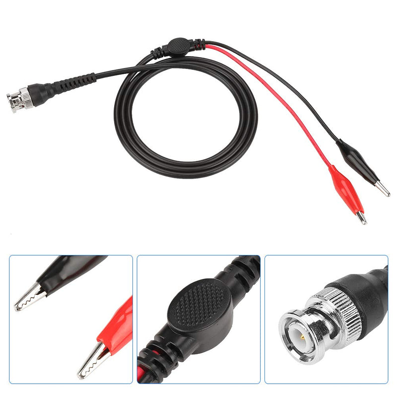 Akozon Test Leads 2 Pieces BNC Crocodile Clip Test Leads P1011 BNC Q9 to Dual Crocodile Clip Oscilloscope Measuring Tip Measuring Cable