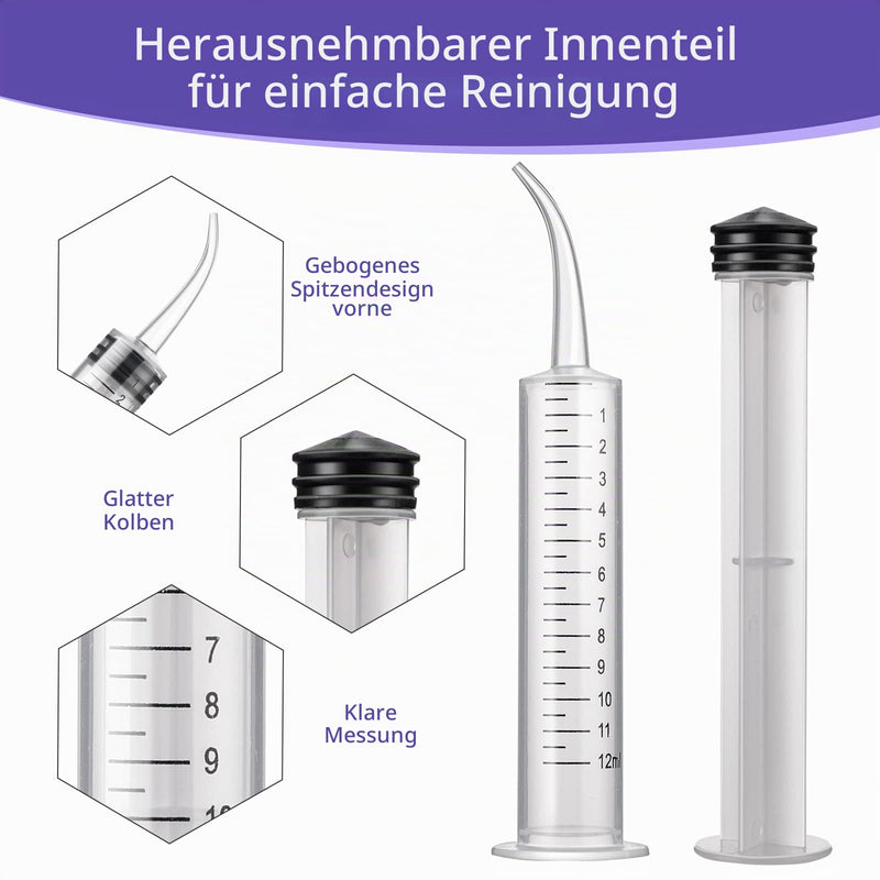 WLLHYF 5 Pack Dental Syringes 12ml Dental Irrigation Syringe | With curved tip and measure scale, wisdom teeth syringe, irrigation syringes, for oral dental care cleaning
