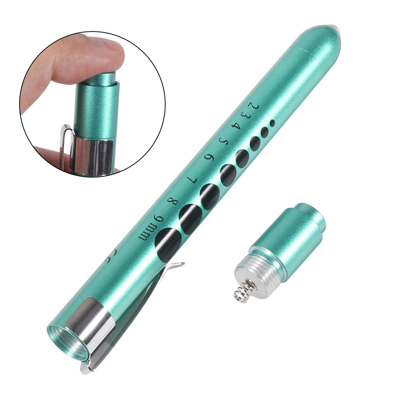[Australia - AusPower] - 2PCS Pen Light Reusable Penlight with Pupil Gauge for Nurses Doctors Nursing Students Daily Use with Pocket Clip(2 Colors) 