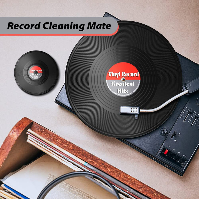 LP Vinyl Record Label Saver Vinyl Record Clean Saver Record Cleaning Protector Waterproof Label Saver Record Cleaner Clamp Care (12", Black) 12"