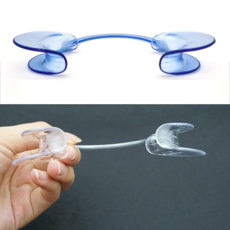 JDXun Pack of 4 C-shape mouth openers, cheek holder, mouth angle holder | Mouth Opener Challenge, Replacement Mouthpieces, Mouth Dilators for Oral Examination and Teeth Whitening (2*Blue, 2*Transparent)