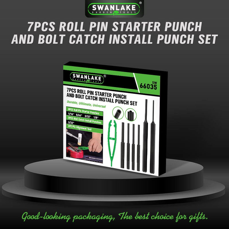 [Australia - AusPower] - SWANLAKE 7PCS Roll Pin Starter Punch and Bolt Catch Install Punch Set, 1/16", 5/64", 3/32", 1/8" 