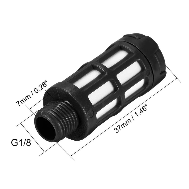 [Australia - AusPower] - uxcell Plastic Pneumatic Muffler Exhaust Pneumatic Air Line Flow Control Muffler G1/8 Black 5pcs 