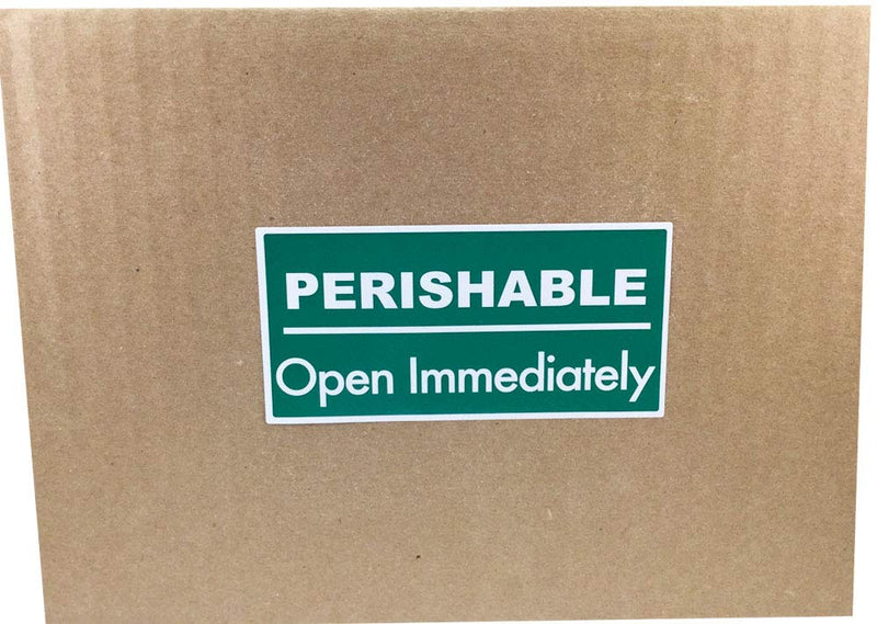 PERISHABLE Open Immediately Labels – 2 x 4 Inch Adhesive Stickers, 500 Total Labels Per Roll for Shipping, Cold Storage, Food Handling, and Inventory – Made in the USA