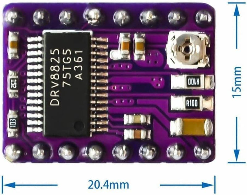 [Australia - AusPower] - 3Pcs DRV8825 Stepper Motor Driver Module Six Different Step Resolutions for 3D Printer RepRap 4 RAMPS1.4 StepStick (3Pcs DRV8825) 3pcs Drv8825 
