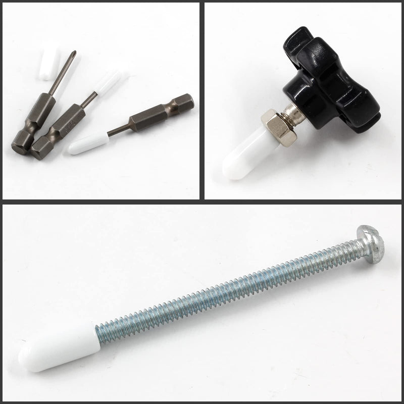 [Australia - AusPower] - 120Pcs Round Rubber End Caps 1/4" (6mm) ID Flexible Screw Thread Protectors White Bolt End Caps for Metal Tubing Rod Bolt 1/4"(6mm)ID 120 