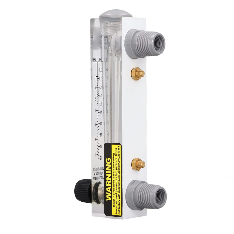 [Australia - AusPower] - Water Meter Panel Type Flowmeter, 1/2in Male Thread and 1/4in Female Thread Djustable Knob Panel Mount Type Flowmeter for PVC Pipe, 0.2-2.0GPM 1-7LPM 