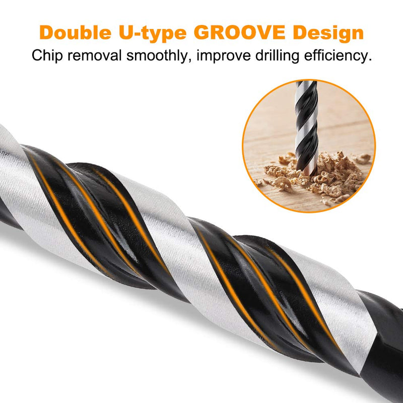 TITGGI Professional Tile and Glass Drill Bit Set, 5 Pieces, for Drilling Tiles, Glass, Ceramic, Porcelain, Wood, Mirrors and Masonry, 6–12 mm | For Tiles, Ceramics, Glass, Cement & Brick, Carbide Tip, Double U Groove, 3 Face Shank, Bathroom & Kitchen, ...