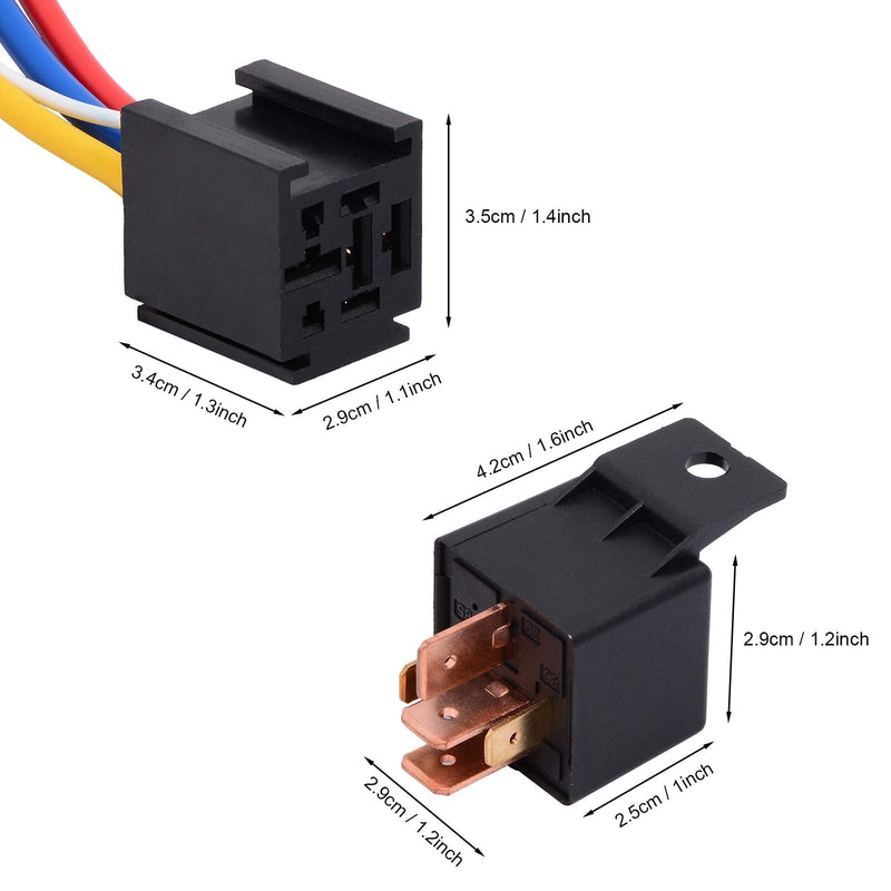 [Australia - AusPower] - EHDIS 5 Packs Car Relay with Harness Truck Motor Heavy Duty 5-Pin 80A 12V On/Off Normally Open SPDT Relay Socket Plug 5 JD2912-1Z-12VDC 80A 14VDC 