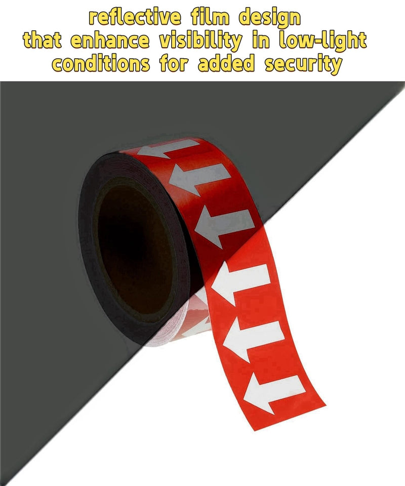 Pipe Flow Arrow Tape Pipeline Arrow Stickers 1.2 Inch x 66 Ft (3cm x 20M) Pipe Identification Marking Arrow Labels with Reflective Strips for Pipe Flow Markers, Green/White 1.2"/3cm