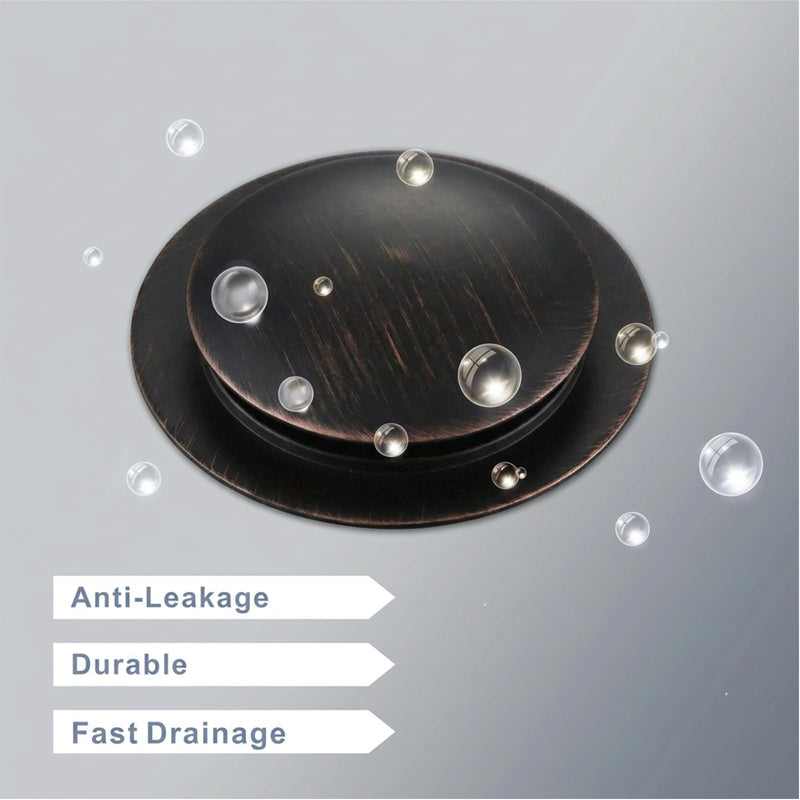 Oil Rubbed Bronze Bathtub Drain Stopper, Hidrop Universal Toe Touch Pop Up Bath Drain, Tip Toe Tub Drain Stopper Conversion Kit, Replaces Lift and Turn, Tip-Toe and Trip Lever Drains, EZ Install (ORB) Oil Rubbed Bronze