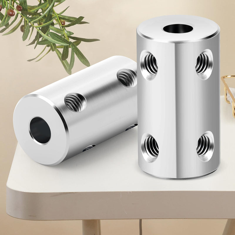 [Australia - AusPower] - 6pcs 5mm to 6mm Steel Shaft Coupling Joint Connector, Rigid Coupling Set Screw, Motor Shaft Connector for Motor Accessories 5mm-6mm 6 