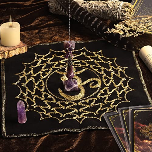 Rockcloud Amethyst Angel Pyramid Totem Energy Mat Meditation Kit Purple Amethyst Crystal