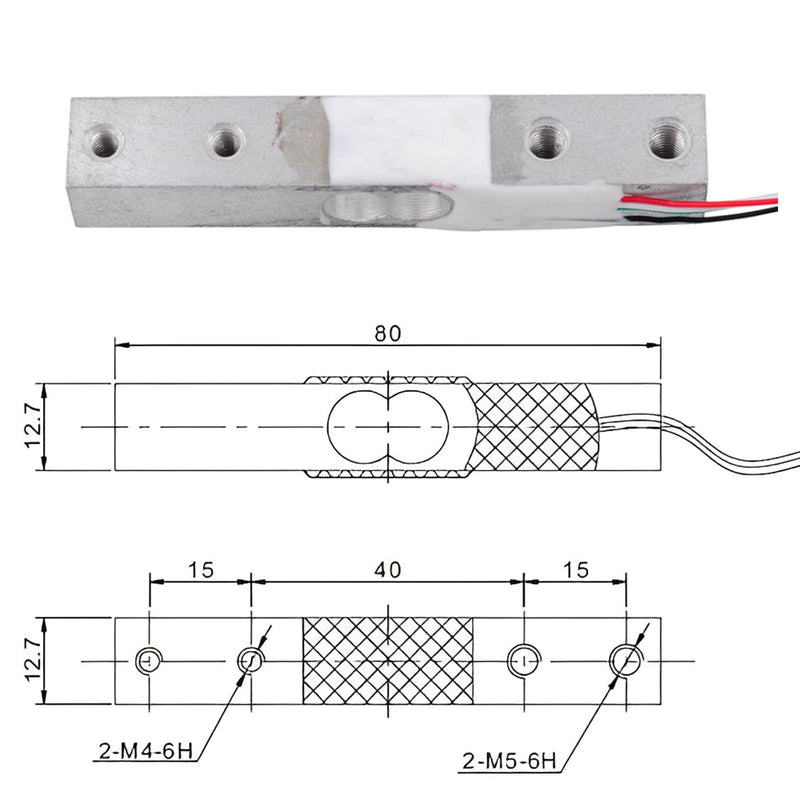 1 kg Digital Load Cell Weight Sensor + HX711 AD Weighing Sensor Module High Precision for Arduino DIY Electronic Portable Kitchen Scale (2 Sets)