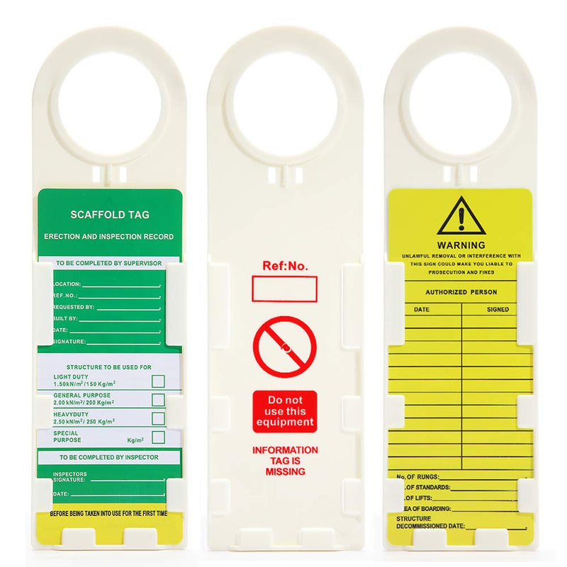 Scaffold Status Holder and Safety Inspection Tags - Do Not Use Scaffold - 10 Pcs