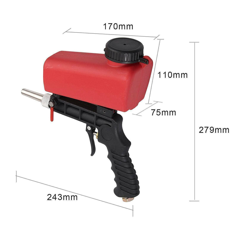 [Australia - AusPower] - 1/4” Air Sandblasting Gun Portable Handheld Sandblaster 90psi Gravity Sandblasting Gun Pneumatic Sandblaster Spray Gun Blasting Machine 