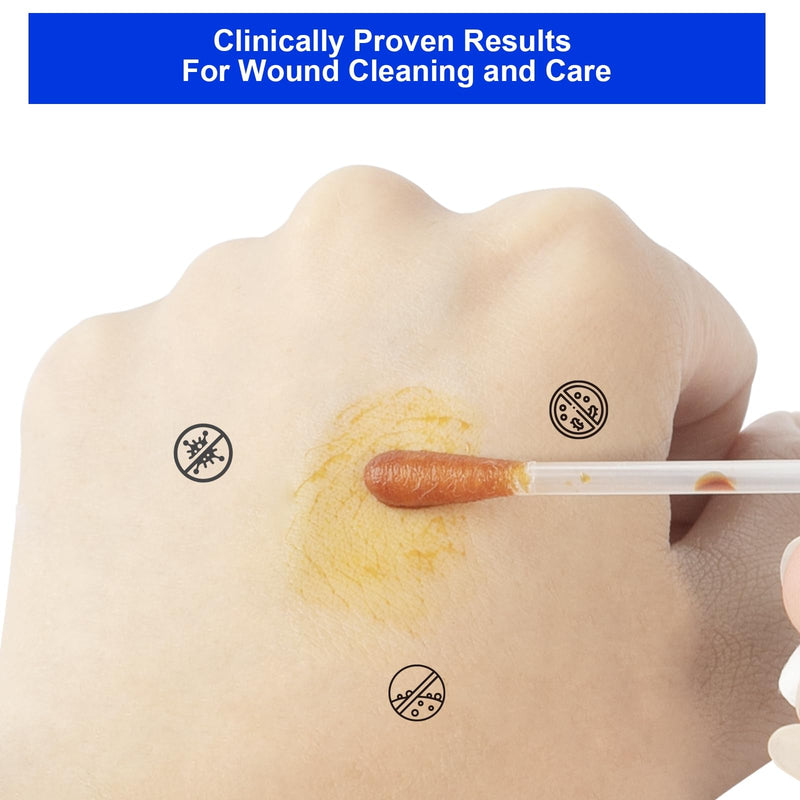 [Australia - AusPower] - Svaha 50 Sticks Iodophor Swabs with Povidone Iodine - Solution Outdoor First Aid Swabsticks for Skin Cleansing and Preparation 50 Count 
