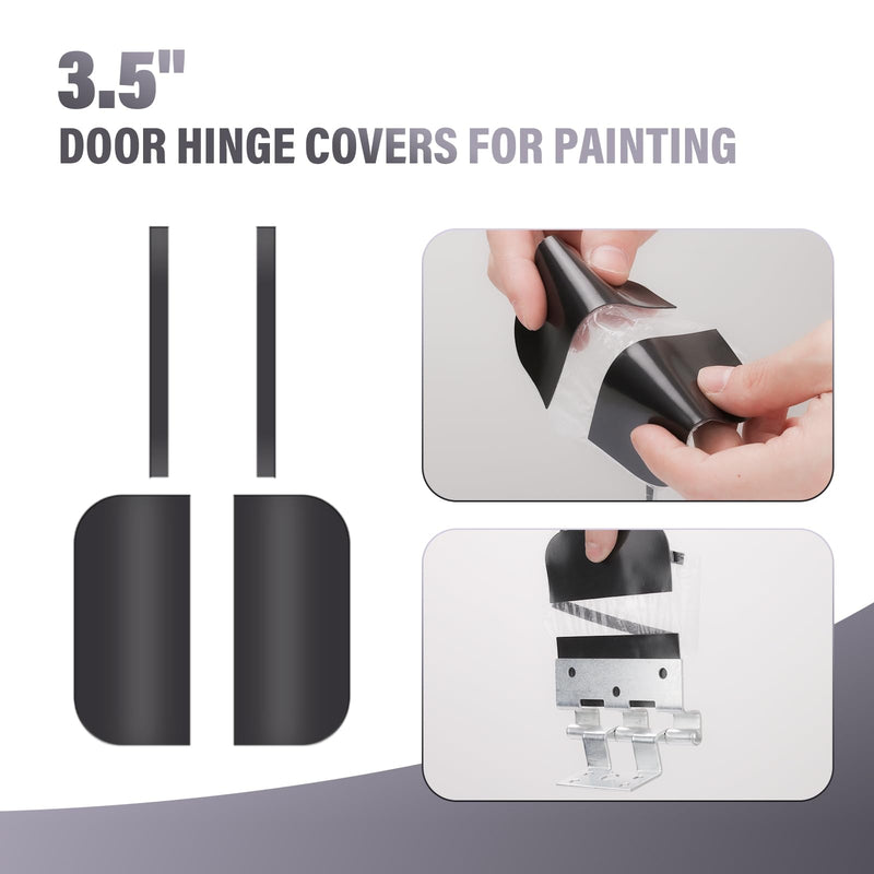 30 Pack 3.5" Door Hinge Masking, Magnetic Door Hinges Protect Shields for Painting, Door Hinge Paint Covers for Residential Door