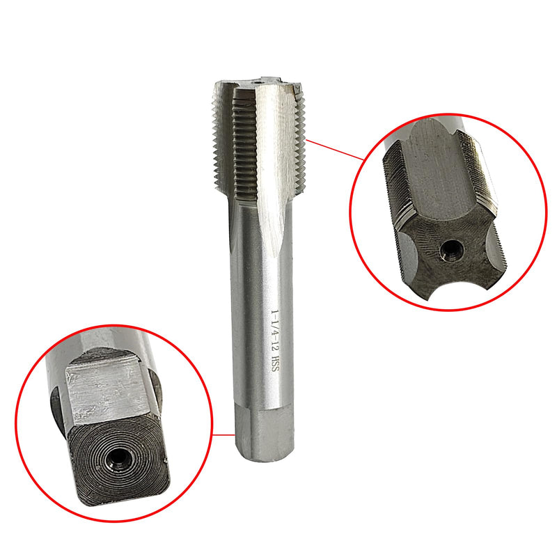 1 1/4"-12 Tap UNF Right Hand Straight Flute Thread Tap Machine Tap 1-1/4"-12 TPI Nominal Diameter 1 1/4" Thread Per Inch 12 Fin Thread Tapping Thread High Speed Steel HSS 2B 1-1/4"-12 Right Hand Tap