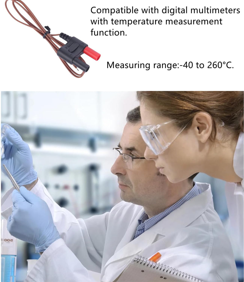 [Australia - AusPower] - 80BK-A Type K Thermocouple, Temperature Head Probe, Clamp, Multimeter Replacement for fluke thermocouple F17B+, F116C, F87-V, F28LL, F179, F287, F289, F189, and More! 