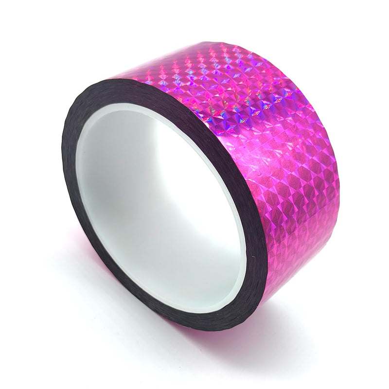 Reflective Crafting Tape, Graphic Glitter Holographic Prism Tape, for Craft Project, DIY Art, Holiday Packing, Wrapping, Keep Birds Away, 1.8 Inches by 55 Yards (Holographic-Purple) Holographic-Purple