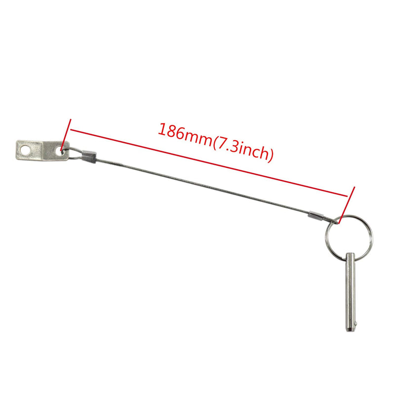 4PIECES of Quick Release Pin 1/4" Diameter, Usable Length 2"(50mm), Total Length 2-1/2"(63mm) Full 316 Stainless Steel, Bimini Top Pin, Marine Hardware