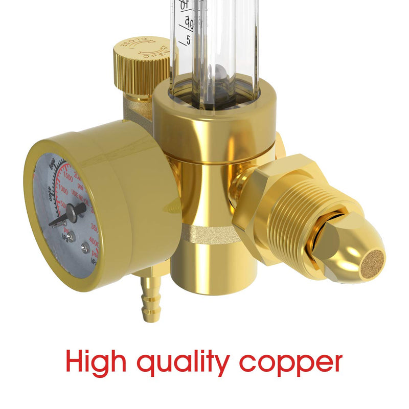 [Australia - AusPower] - Yeswelder Argon/CO2 Mig Tig Flow Meter Gas Regulator Gauge Welding Weld & Inert Gas Welding Hose 8.2 ft,5/"8 UNF-18RH Fittings 