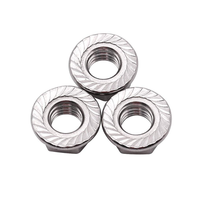 [Australia - AusPower] - M5-0.8mm (50 pack) Serrated Flange Hex Locknuts, 304 Stainless Steel 18-8 lock nut, Finish Hex lock Nut M5-0.8mm 50 
