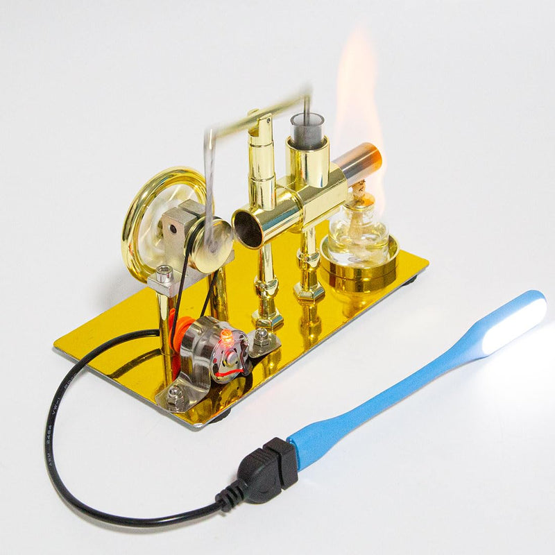 [Australia - AusPower] - Hot Air Stirling Engine Motor Education Model Electricity Power Generator LED Lights Kit Teaching Stirling Engine Kit for Adults Desktop Educational Toy Gift for Engineers (KTP01) KTP01 