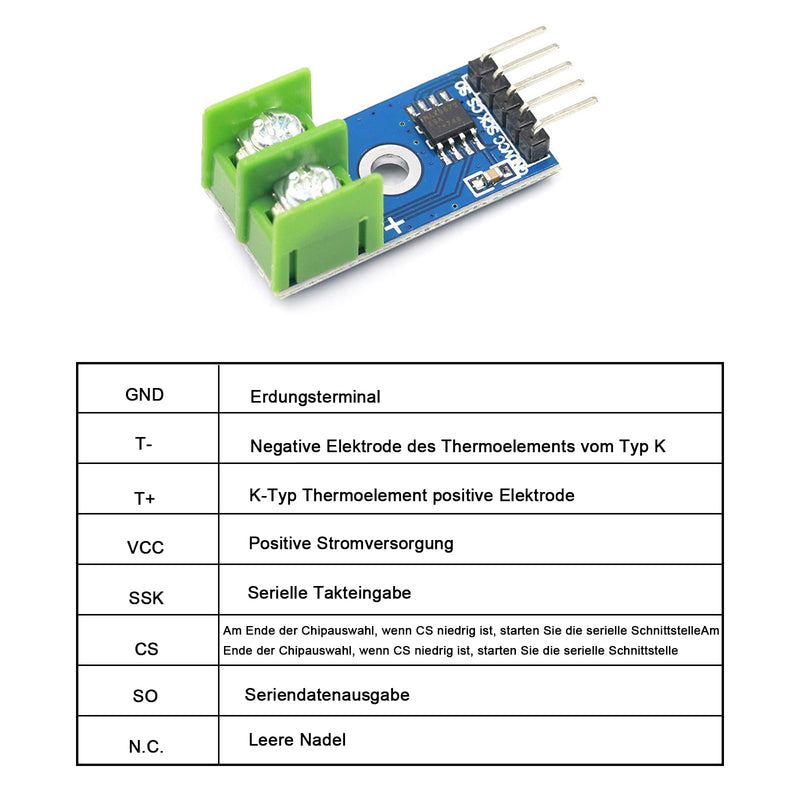 2 x MAX6675 temperature sensor, K type thermocouple temperature sensor | MAX6675 modules compatible with Arduino and Raspberry Pi