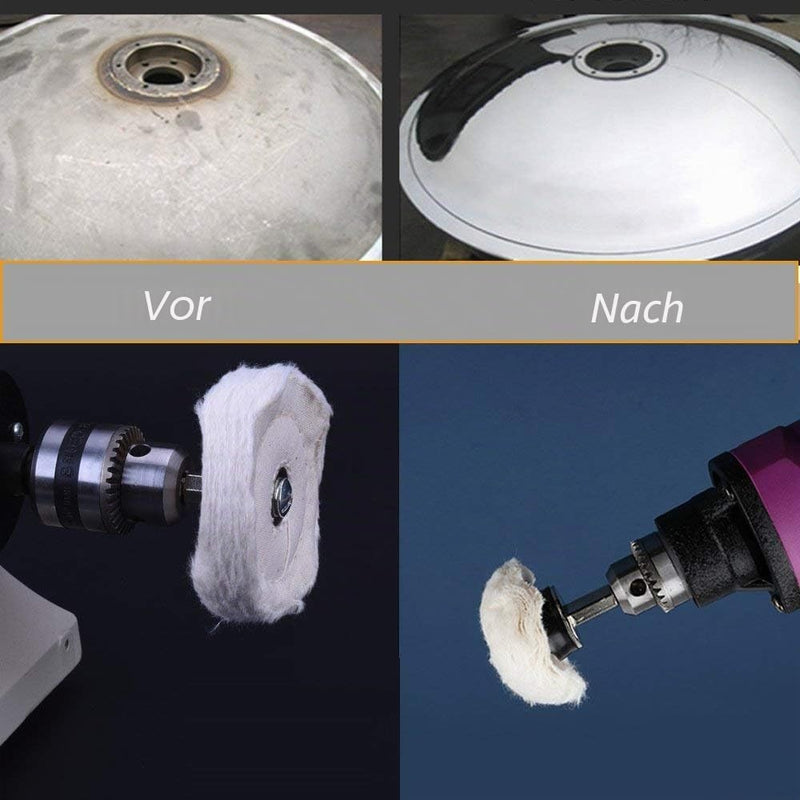 Polishing disc for drill, JTENG polishing attachment 6 part brush set conical cotton velvet polishing wheel polishing buffing pad for Manifold aluminum stainless steel chrome etc. | Conical polishing wheel polishing cone polishing buffing pad for mani...