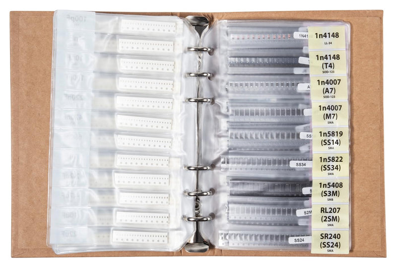[Australia - AusPower] - SMD 0402 Resistors, Capacitors, Transistors and Electronic Components Assortment SMT Book - 9655 pcs 