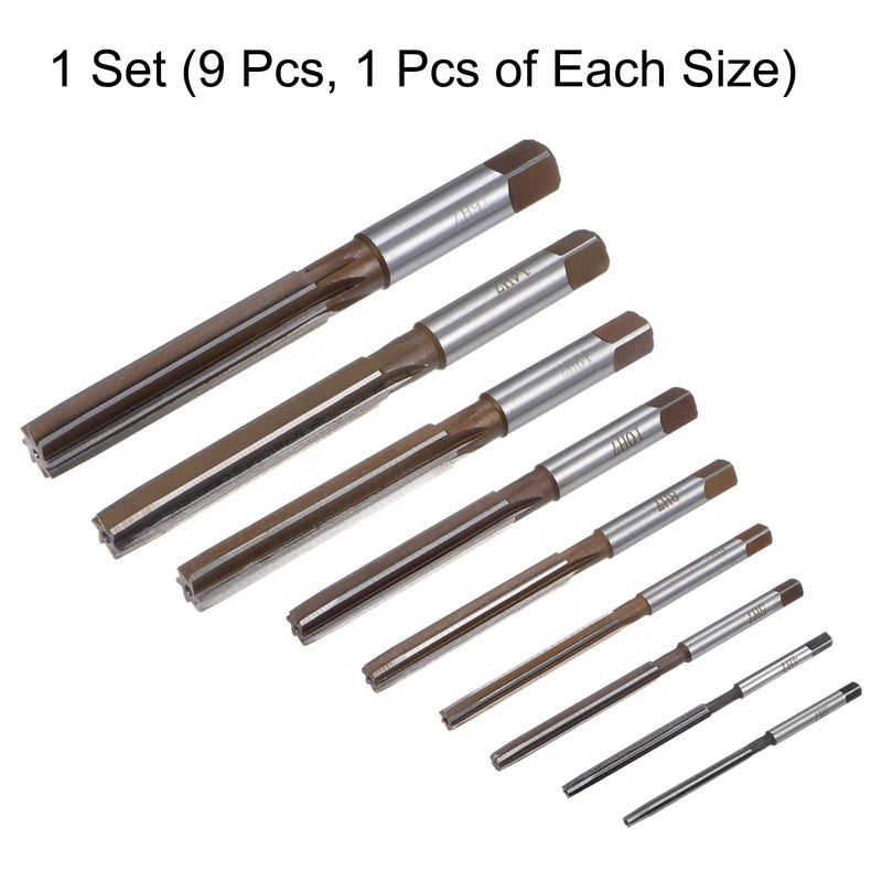 [Australia - AusPower] - QUARKZMAN 9pcs Hand Reamer Set 3mm 4mm 5mm 6mm 8mm 10mm 12mm 14mm 16mm H7 Metric Alloy Steel Reamer Bit Steel Cutting Tool for Reaming Holes 