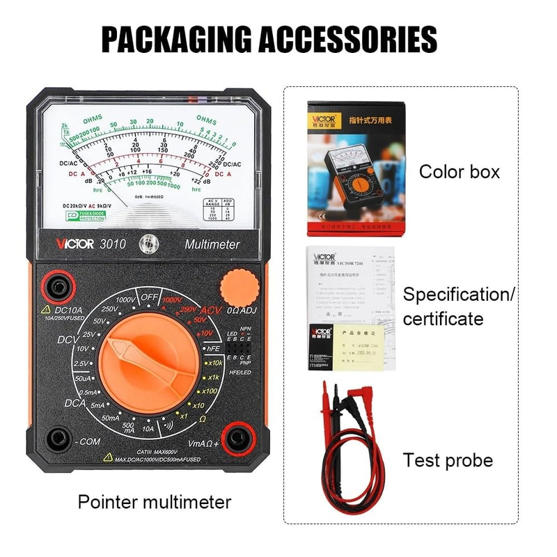 [Australia - AusPower] - 3010 Analog Multimetro Pointer Multimeter Universal High Precision Multi Mechanical Multimeter 1000v Electrician Tools 