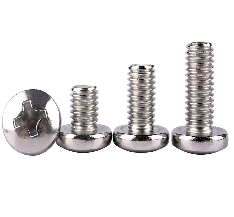 [Australia - AusPower] - 1/4-20 x 5/8" Pan Head Machine Screw Phillips Bolt, 304 Stainless Steel 18-8, Full Thread, Pack of 20 1/4-20 x 5/8" (20 Pcs) 